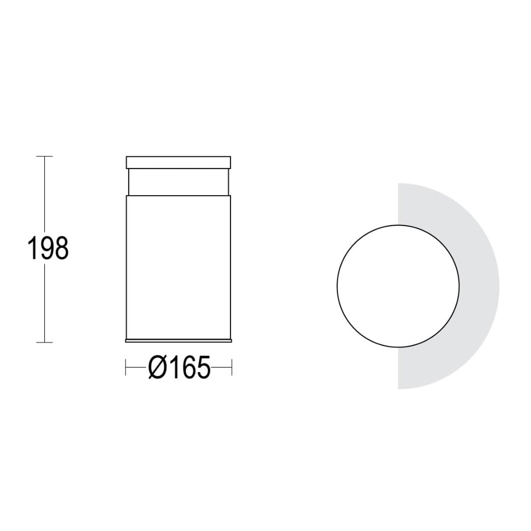 Светильник-столбик MaxiTondo D Flat 250 180° Ghidini GH0943