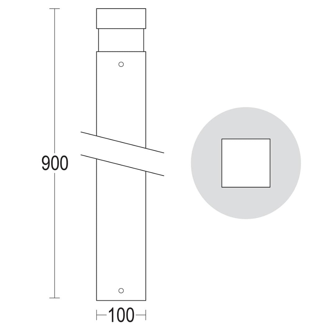 Светильник-столбик Quadro 900 360° Ghidini GH1369