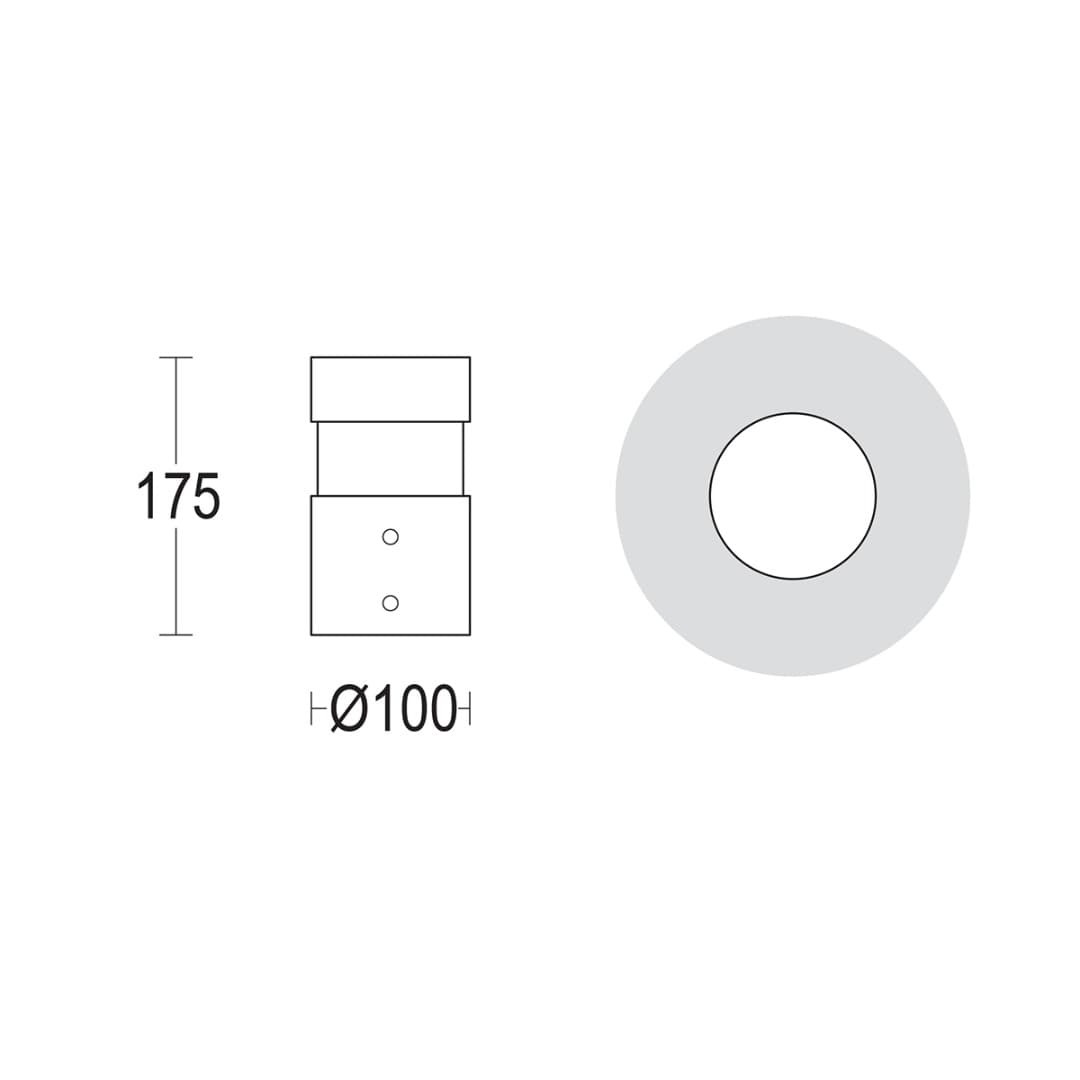 Светильник-столбик Tondo D 175 360° Ghidini GH1406