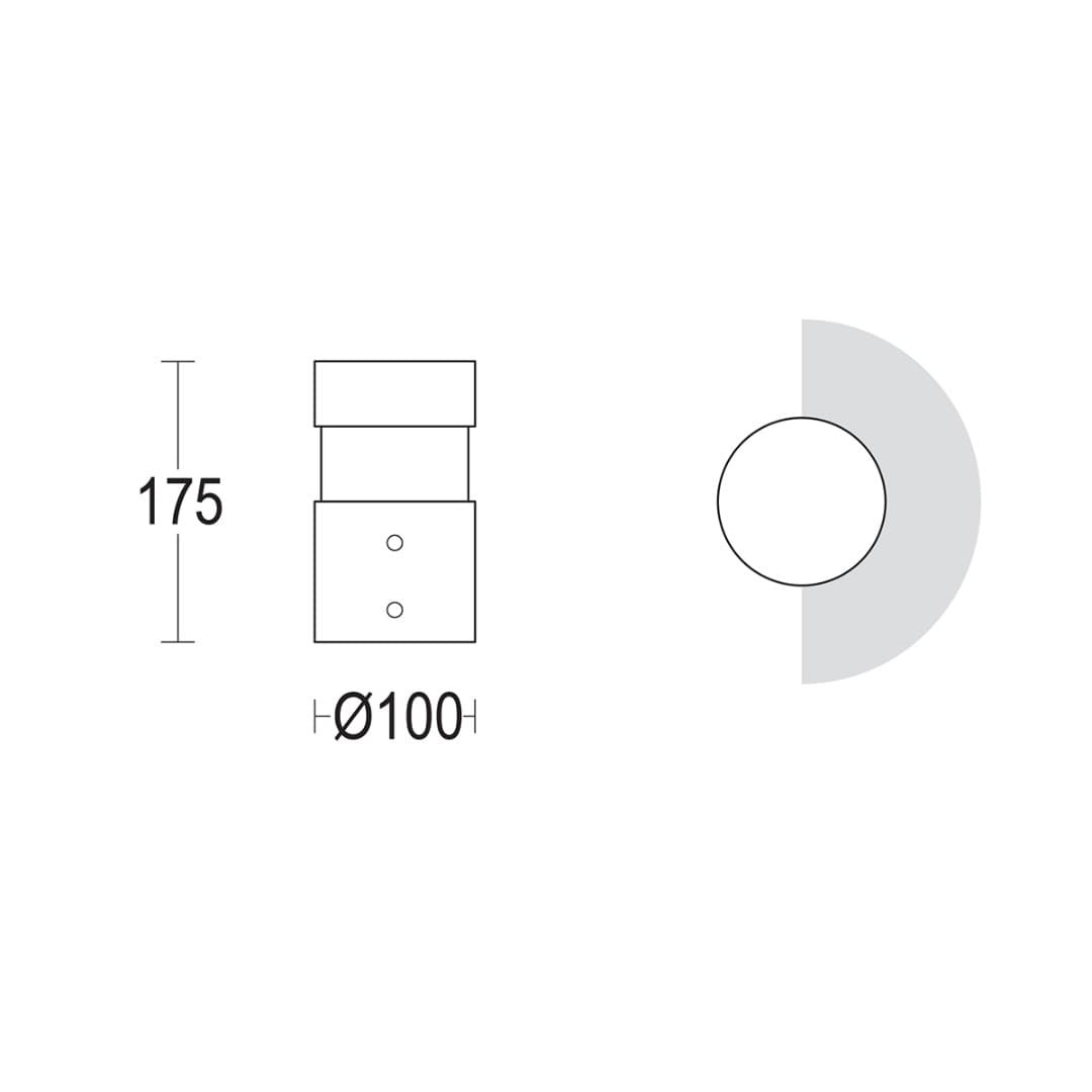 Светильник-столбик Tondo 175 180° Ghidini GH1456
